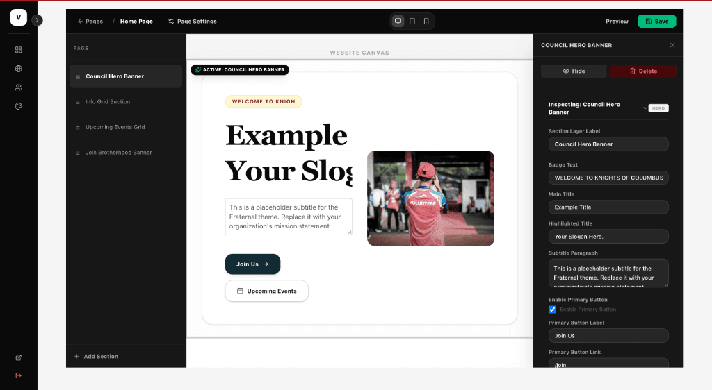 VerbumCMS Drag & Drop Dashboard Builder