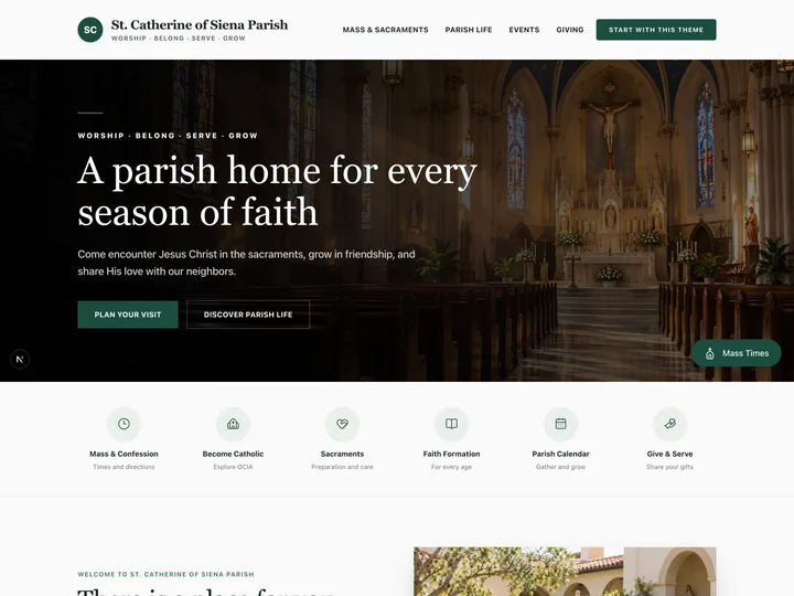 Church Website website preview