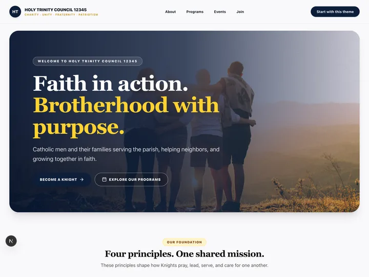 Knights of Columbus website preview