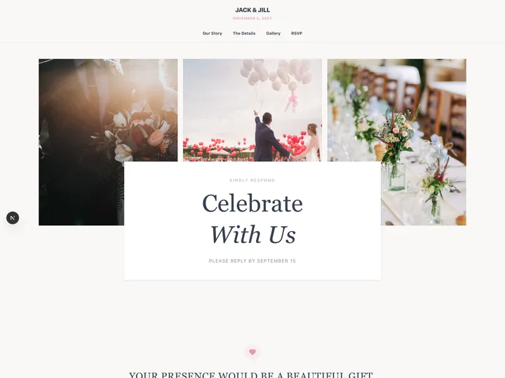 Wedding & Event website preview